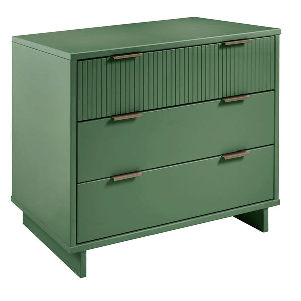 Manhattan Comfort Granville Modern 3 Piece Dresser Set - Tall Narrow, Standard, Double Dresser Sage Green GRAN033
