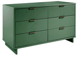 Manhattan Comfort Granville Modern 3 Piece Dresser Set - Tall Narrow, Standard, Double Dresser Sage Green GRAN033