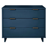 Manhattan Comfort Granville Modern 3 Piece Dresser Set - Tall Narrow, Standard, Double Dresser Midnight Blue GRAN034