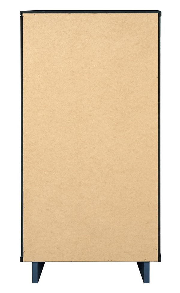 Manhattan Comfort Granville Modern 3 Piece Dresser Set - Tall Narrow, Standard, Double Dresser Midnight Blue GRAN034