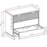 Manhattan Comfort Granville Modern 3 Piece Dresser Set - Tall Narrow, Standard, Double Dresser Dark Grey GRAN035