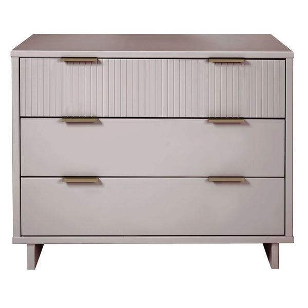 Manhattan Comfort Granville Modern 3 Piece Dresser Set - Tall Narrow, Standard, Double Dresser Light Grey GRAN036