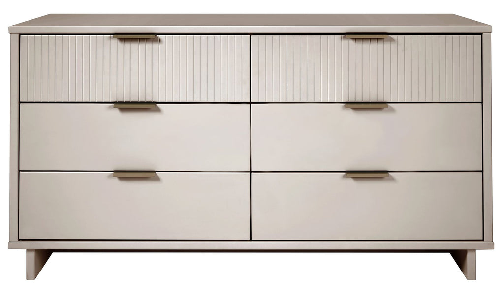 Manhattan Comfort Granville Modern 3 Piece Dresser Set - Tall Narrow, Standard, Double Dresser Light Grey GRAN036