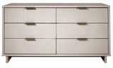 Manhattan Comfort Granville Modern 3 Piece Dresser Set - Tall Narrow, Standard, Double Dresser Light Grey GRAN036