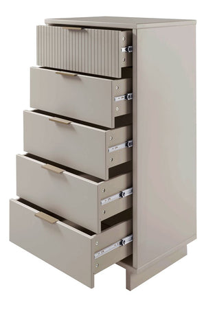 Manhattan Comfort Granville Modern 3 Piece Dresser Set - Tall Narrow, Standard, Double Dresser Light Grey GRAN036