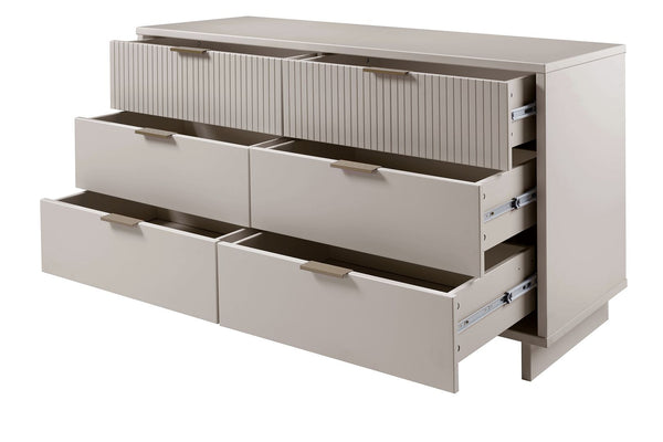 Manhattan Comfort Granville Modern 3 Piece Dresser Set - Tall Narrow, Standard, Double Dresser Light Grey GRAN036