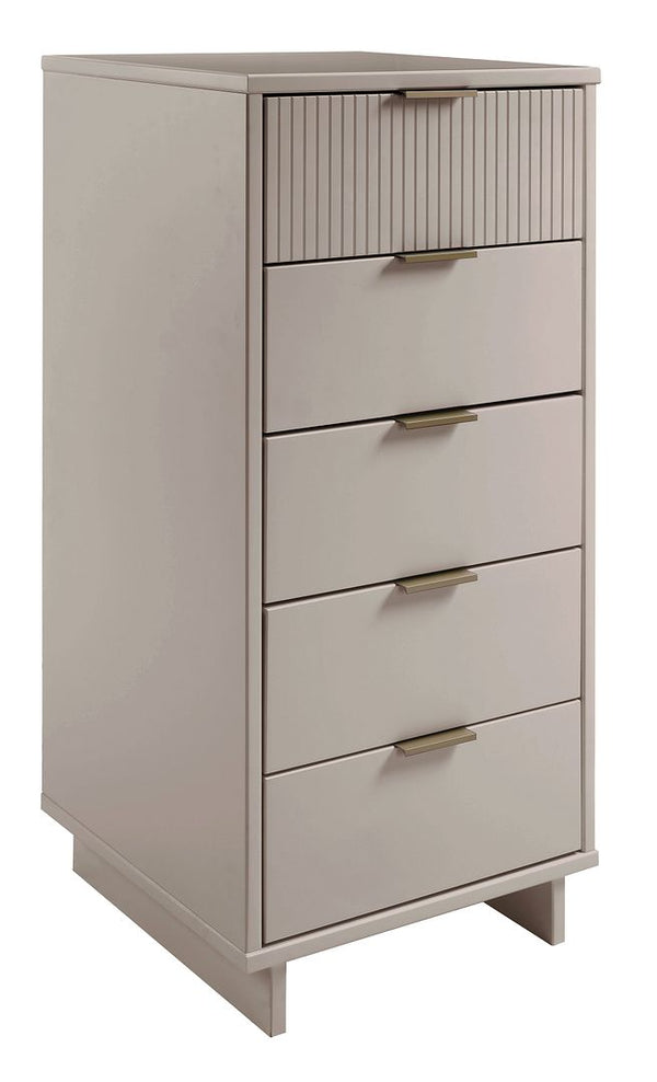 Manhattan Comfort Granville Modern 3 Piece Dresser Set - Tall Narrow, Standard, Double Dresser Light Grey GRAN036