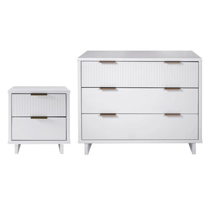 Manhattan Comfort Granville Modern Dresser and Nightstand White GRAN041