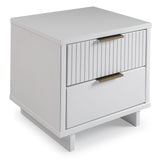 Manhattan Comfort Granville Modern Dresser and Nightstand White GRAN041