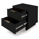 Manhattan Comfort Granville Modern Dresser and Nightstand Black GRAN042