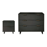 Manhattan Comfort Granville Modern Dresser and Nightstand Dark Grey GRAN045