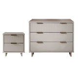 Manhattan Comfort Granville Modern Dresser and Nightstand Light Grey GRAN046