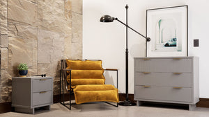 Manhattan Comfort Granville Modern Dresser and Nightstand Light Grey GRAN046