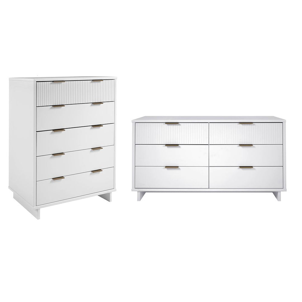 Manhattan Comfort Granville Modern Chest and Double Dresser White GRAN061