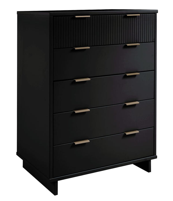 Manhattan Comfort Granville Modern Chest and Double Dresser Black GRAN062