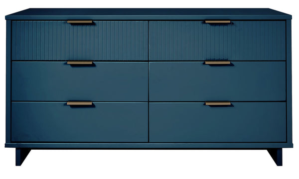 Manhattan Comfort Granville Modern Chest and Double Dresser Midnight Blue GRAN064