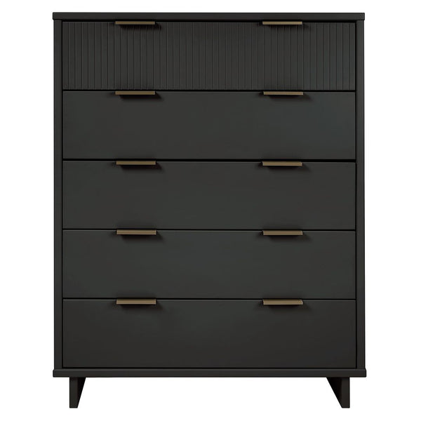 Manhattan Comfort Granville Modern Chest and Double Dresser Dark Grey GRAN065