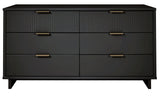 Manhattan Comfort Granville Modern Chest and Double Dresser Dark Grey GRAN065