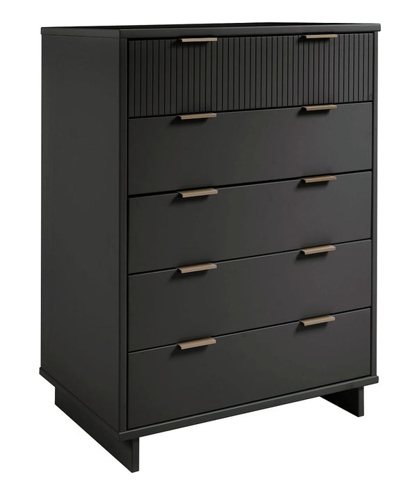Manhattan Comfort Granville Modern Chest and Double Dresser Dark Grey GRAN065