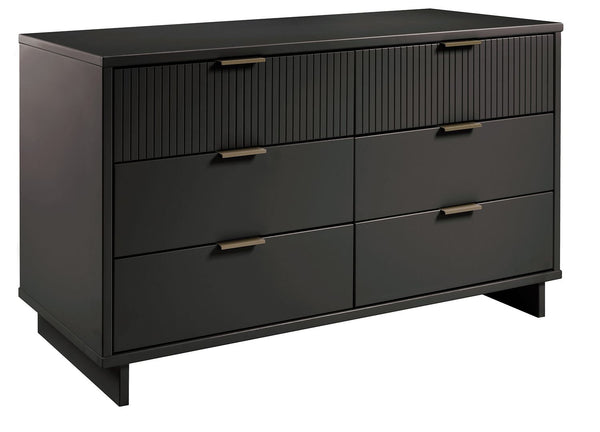 Manhattan Comfort Granville Modern Chest and Double Dresser Dark Grey GRAN065
