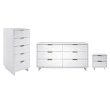 Granville Modern 3 Piece Dresser Set - Tall Narrow, Double Dresser, and Nightstand