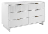 Manhattan Comfort Granville Modern 3 Piece Dresser Set - Tall Narrow, Double Dresser, and Nightstand White GRAN071