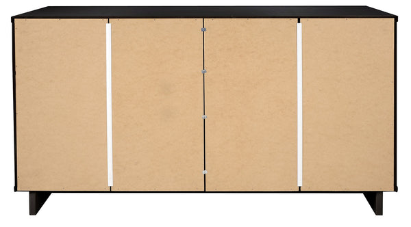 Manhattan Comfort Granville Modern 3 Piece Dresser Set - Tall Narrow, Double Dresser, and Nightstand Black GRAN072