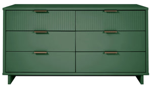 Manhattan Comfort Granville Modern 3 Piece Dresser Set - Tall Narrow, Double Dresser, and Nightstand Sage Green GRAN073