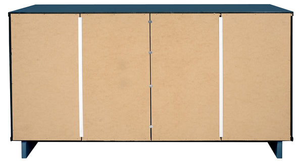 Manhattan Comfort Granville Modern 3 Piece Dresser Set - Tall Narrow, Double Dresser, and Nightstand Midnight Blue GRAN074