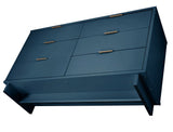 Manhattan Comfort Granville Modern 3 Piece Dresser Set - Tall Narrow, Double Dresser, and Nightstand Midnight Blue GRAN074