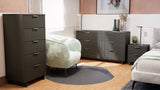 Manhattan Comfort Granville Modern 3 Piece Dresser Set - Tall Narrow, Double Dresser, and Nightstand Dark Grey GRAN075