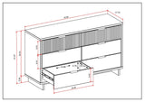 Manhattan Comfort Granville Modern 3 Piece Dresser Set - Tall Narrow, Double Dresser, and Nightstand Dark Grey GRAN075