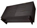 Manhattan Comfort Granville Modern 3 Piece Dresser Set - Tall Narrow, Double Dresser, and Nightstand Dark Grey GRAN075