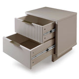 Manhattan Comfort Granville Modern 3 Piece Dresser Set - Tall Narrow, Double Dresser, and Nightstand Light Grey GRAN076