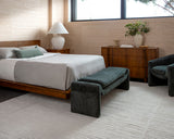 Grande GRD-001 44"H x 66"W x 86"D Wood Bed GRD001-Q  Top: Brown; Base: Brown Surya