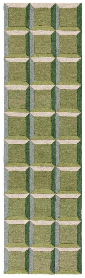 Safavieh Genre 101y Checkered Green Beige Green ,Beige 80% Wool,20% Cotton Gre101y-3sq