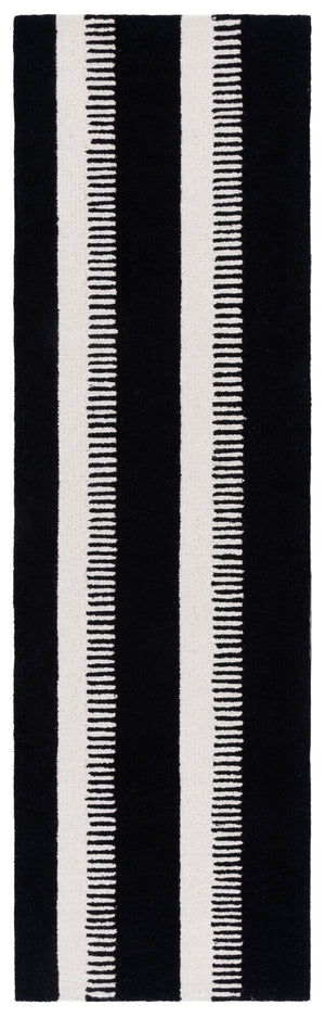 Safavieh Genre Elegant Hand-tufted Area Rug - Stylish Runner Design For Modern Home Décor And Comfort Black ,Ivory Wool Pile Gre153z-28