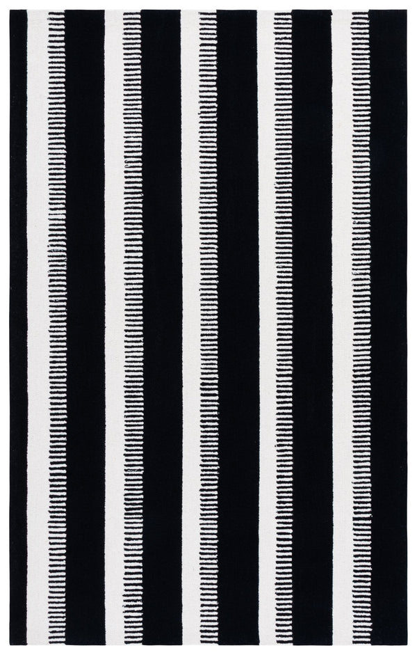 Safavieh Genre Elegant Hand-tufted Area Rug - Stylish Runner Design For Modern Home Décor And Comfort Black ,Ivory Wool Pile Gre153z-5