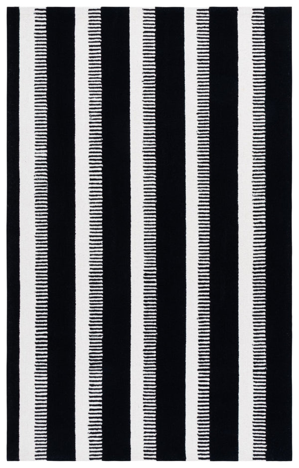 Safavieh Genre Exquisite Hand-tufted Area Rug In Elegant Contrasting Tones - Perfect For Modern Spaces Black ,Ivory Wool Pile Gre153z-6