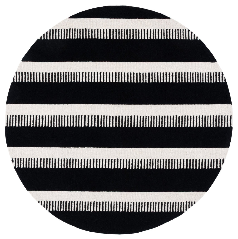 Safavieh Genre Elegant Hand-tufted Area Rug - Stylish Runner Design For Modern Home Décor And Comfort Black ,Ivory Wool Pile Gre153z-6r