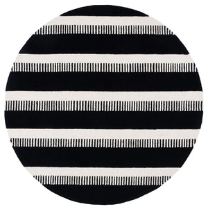 Safavieh Genre Elegant Hand-tufted Area Rug - Stylish Runner Design For Modern Home Décor And Comfort Black ,Ivory Wool Pile Gre153z-6r