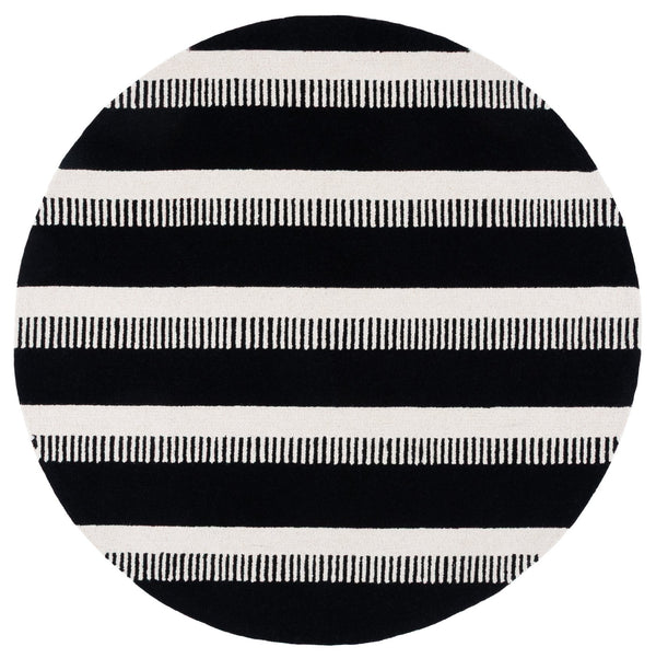 Safavieh Genre Elegant Hand-tufted Area Rug - Stylish Runner Design For Modern Home Décor And Comfort Black ,Ivory Wool Pile Gre153z-6r