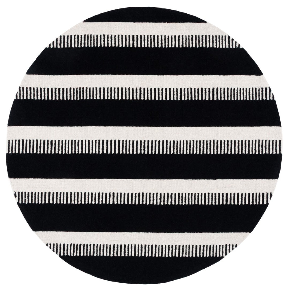 Safavieh Genre Exquisite Hand-tufted Area Rug In Elegant Contrasting Tones - Perfect For Modern Spaces Black ,Ivory Wool Pile Gre153z-6