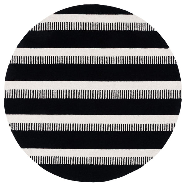 Safavieh Genre Exquisite Hand-tufted Area Rug In Elegant Contrasting Tones - Perfect For Modern Spaces Black ,Ivory Wool Pile Gre153z-6