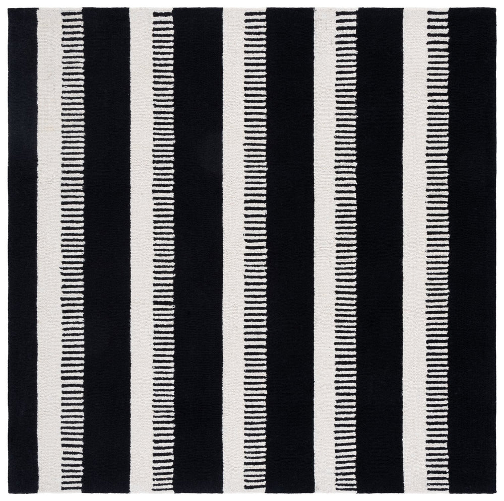 Safavieh Genre Elegant Hand-tufted Area Rug - Stylish Runner Design For Modern Home Décor And Comfort Black ,Ivory Wool Pile Gre153z-6r