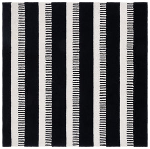 Safavieh Genre Exquisite Hand-tufted Area Rug In Elegant Contrasting Tones - Perfect For Modern Spaces Black ,Ivory Wool Pile Gre153z-6