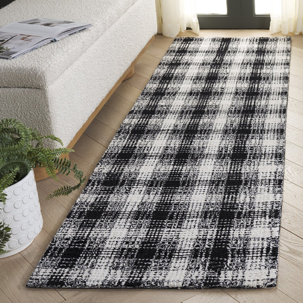 Safavieh Genre Hand-tufted Wool Runner - Elegant Modern Design With Abstract Patterns For Stylish Interiors Black ,Ivory Wool Pile Gre154z-28