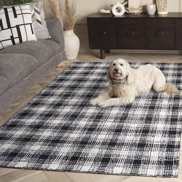 Safavieh Genre Hand-tufted Wool Runner - Elegant Modern Design With Abstract Patterns For Stylish Interiors Black ,Ivory Wool Pile Gre154z-5