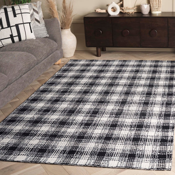 Safavieh Genre Hand-tufted Wool Area Rug - Modern Abstract Design For Elegant Home Decor & Comfort Black ,Ivory Wool Pile Gre154z-8