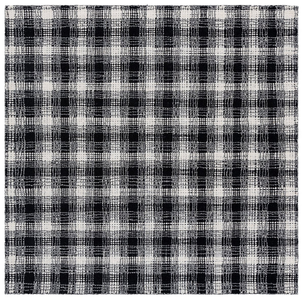 Safavieh Genre Hand-tufted Wool Runner - Elegant Modern Design With Abstract Patterns For Stylish Interiors Black ,Ivory Wool Pile Gre154z-6sq